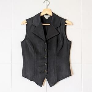 Vintage 80s 90s statement collar elegant Western tank top vest